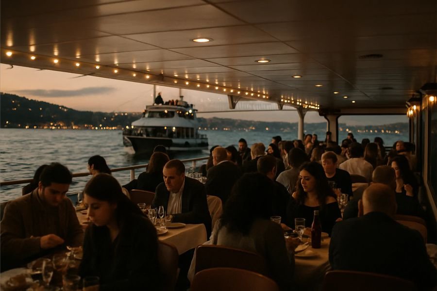 Bosphorus dinner cruise at dusk
