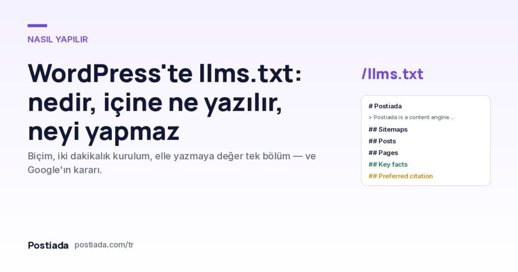 WordPress'te llms.txt: nedir, içine ne yazılır, neyi yapmaz